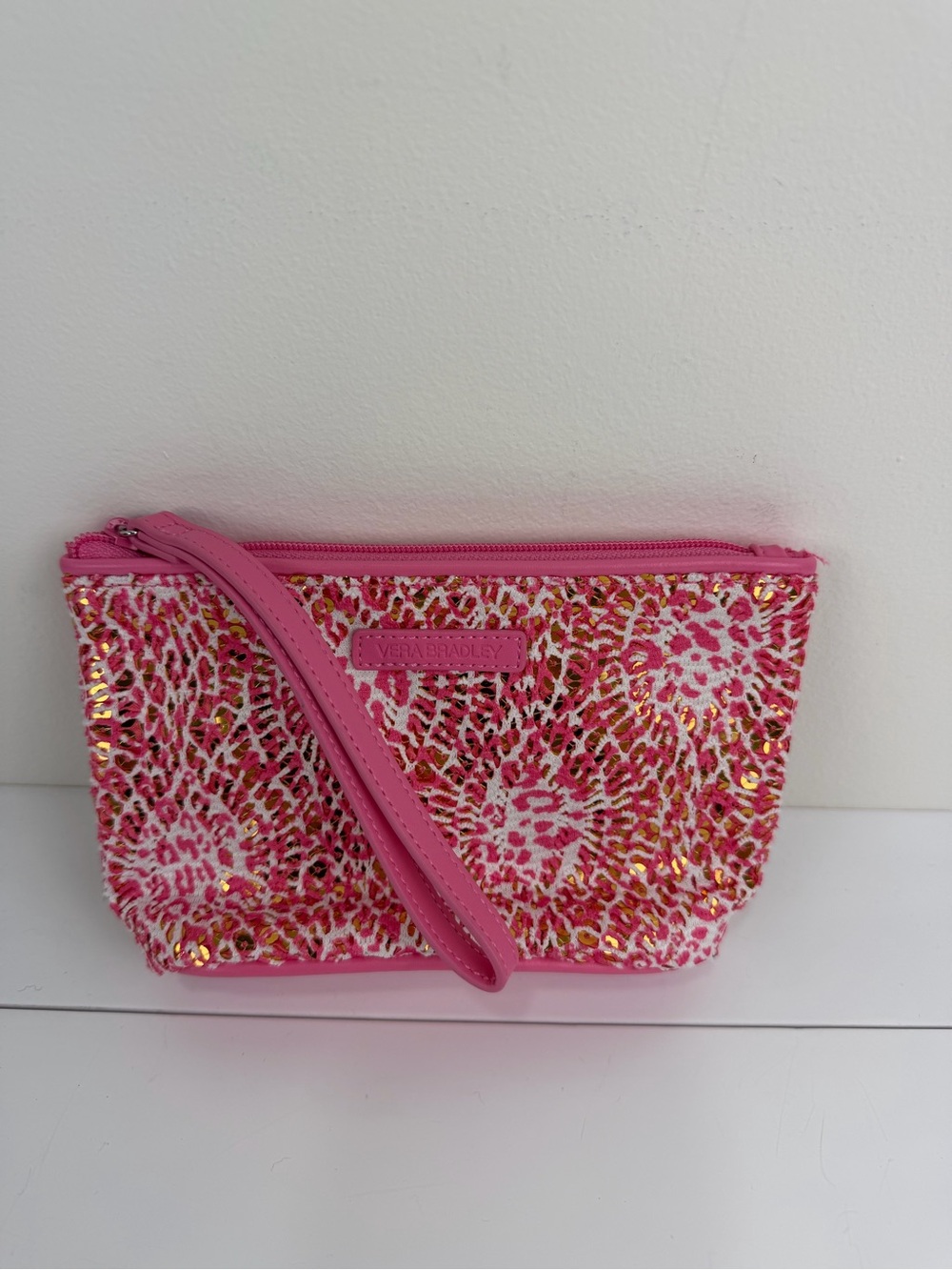 Vera Bradley Pink Sequin Lace Wristlet Clutch Y2K Glam